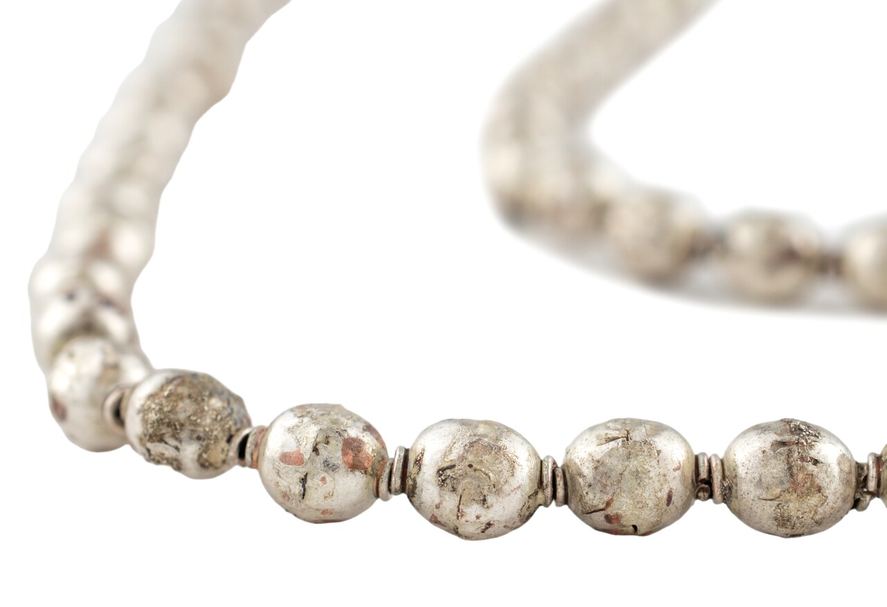 The Bead Chest Ethiopian Prayer Beads - Full Strand of African Silver Meditation Healing Rosary Beads